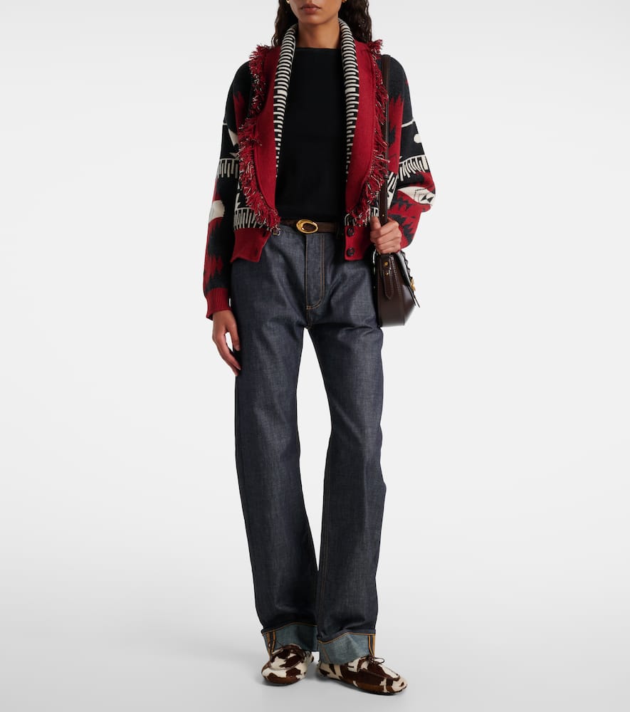 Alanui - Icon intarsia wool and cashmere cardigan
