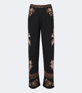 Alanui Alanui Island Roots wool and silk-blend wide leg pants