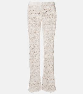 Alanui Alanui Lagoon Romance crochet flared pants