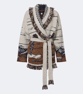 Alanui Alanui Riding The Waves cotton and wool blend cardigan