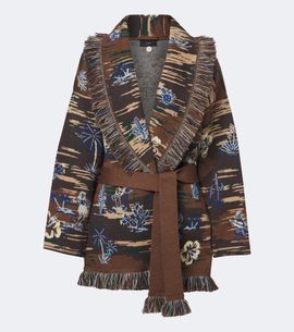 Alanui Alanui Texhawaii Rountrip jacquard wool-blend cardigan