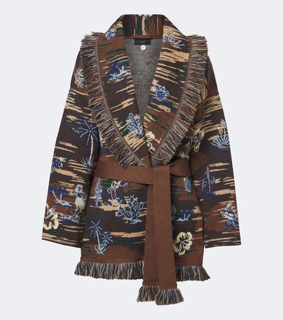 Alanui Alanui Texhawaii Rountrip jacquard wool-blend cardigan