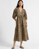 Albaray Albaray Animal Print V-Neck Cotton Midi Dress - 1