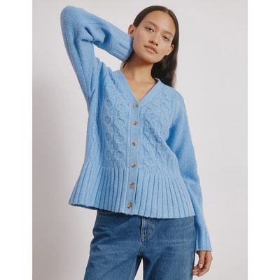 Albaray Albaray Cable Peplum Cardigan