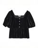 Albaray Albaray Diamonte Velvet Puff Sleeve Top - 2