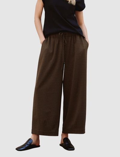 Albaray Albaray Gingham Drawstring Wide Leg Culotte