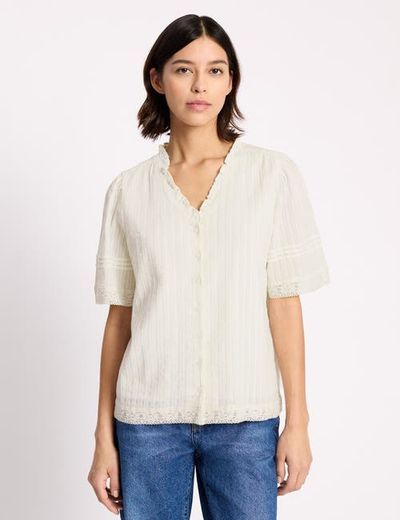 Albaray Albaray Pintuck Sleeve Button Through Top