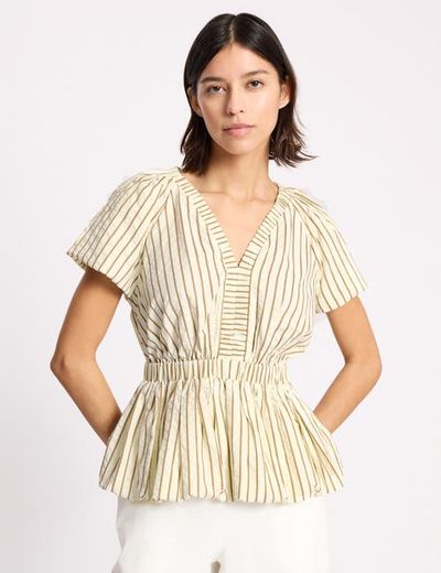 Albaray Albaray Stripe Cotton Bubble Hem Top