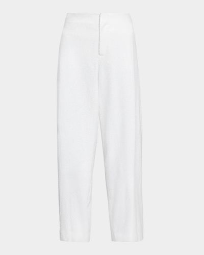 Alberta Ferretti Mid-Rise Sequined Straight-Leg Trousers