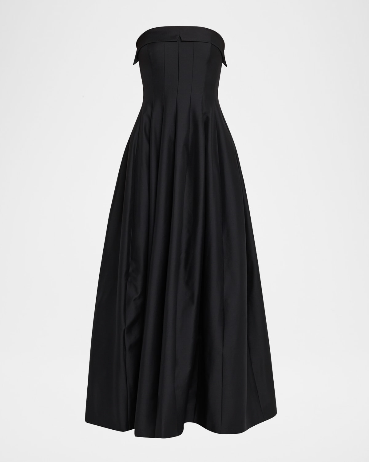 Alberta Ferretti Tailored Strapless Wool-Silk Fit-&-Flare Gown