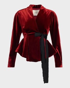 Alberta Ferretti Velvet Wrap Jacket