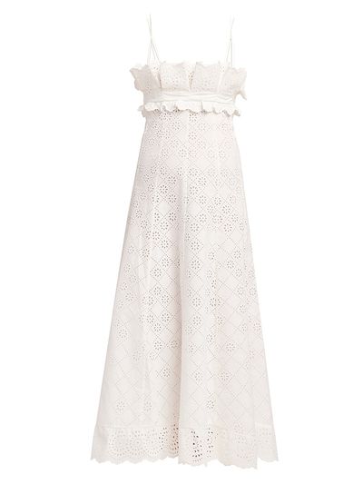 Alberta Ferretti Women's Cotton-Blend Sleeveless Maxi Dress