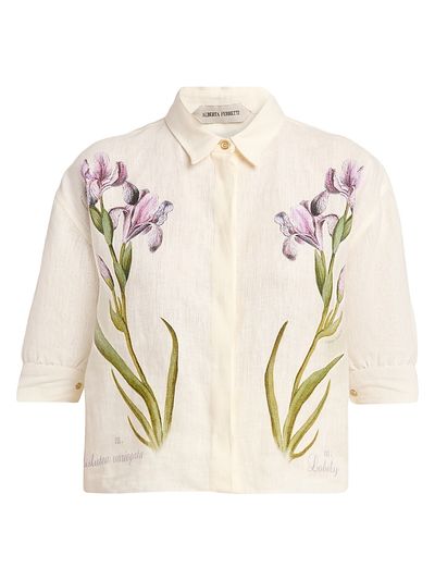 Alberta Ferretti Women's Floral Linen Blouse