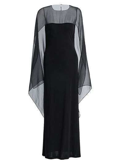 Alberta Ferretti Women's Georgette Cape Jersey Gown