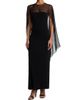 Alberta Ferretti Women's Georgette Cape Jersey Gown - 3