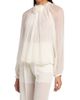 Alberta Ferretti Women's Rosette-Detailed Gathered Silk Blouse - 4