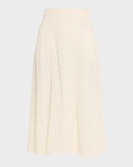 Alberta Ferretti Wool-Blend A-Line Midi Skirt
