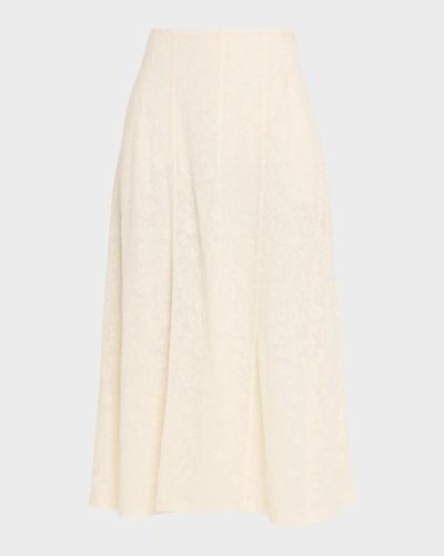 Alberta Ferretti Wool-Blend A-Line Midi Skirt