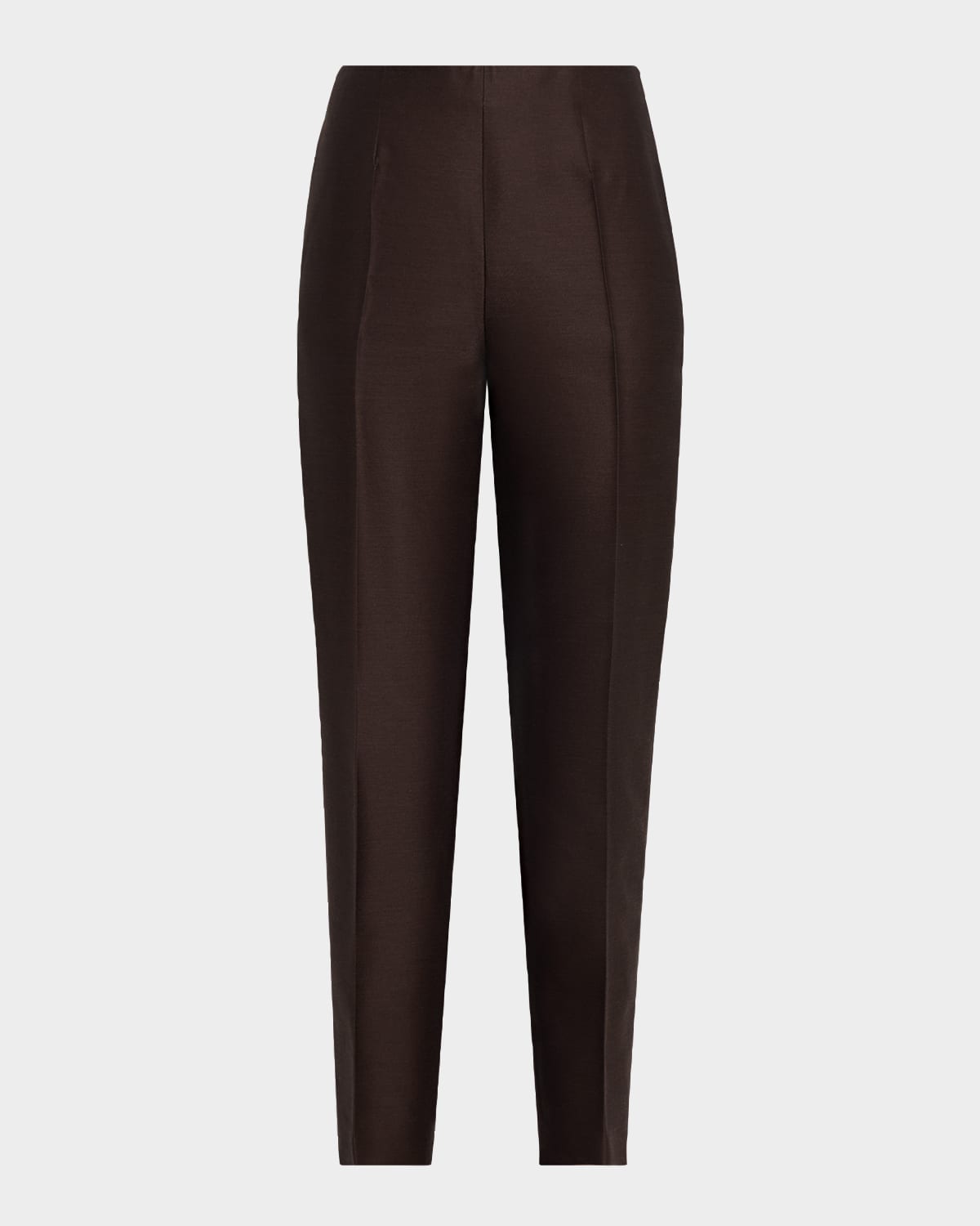 Alberta Ferretti Wool-Silk Straight-Leg Ankle Pants