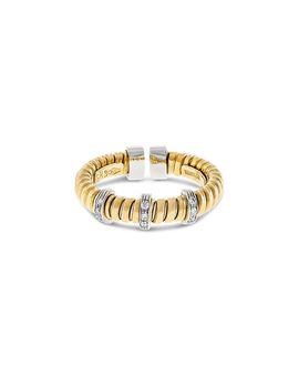 Alberto Milani Alberto Milani 18K Yellow Gold Diamond Via Mercanti Tubogas Rope Ring