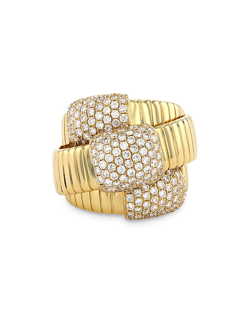 Alberto Milani Alberto Milani 18K Yellow Gold Via Mercanti Diamond Tubogas Wrap Ring