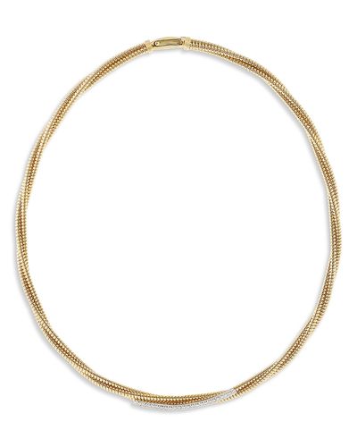 Alberto Milani Alberto Milani 18K Yellow Gold Via Mercanti Diamond Twisted Tubogas Necklace, 0.36 tcw