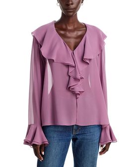 A.l.c. A. l.c. Colette Silk Ruffled Top