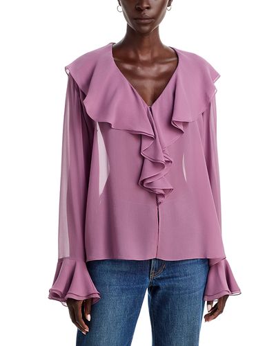 A.l.c. A. l.c. Colette Silk Ruffled Top