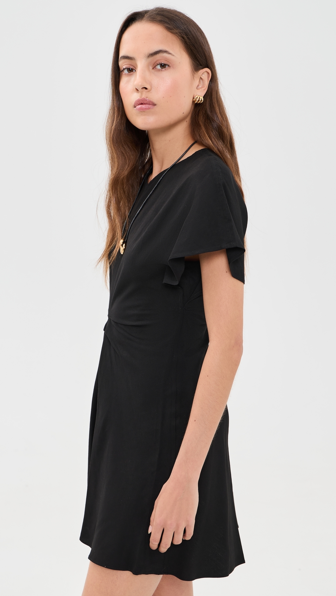 floor length black dress for wedding Long Sleeves Black Wedding Dress Gothic Off Shoulder V-neck Tiered Skirt US16 / Same as Picture main image 0