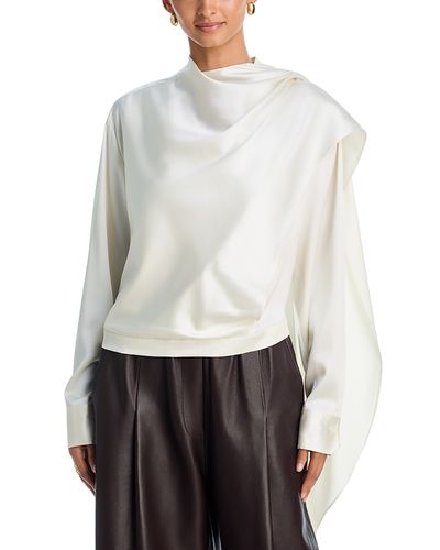 A.l.c. A. l.c. Nadine Silk Blend Draped Blouse