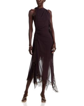 A.l.c. A. l.c. Renata Silk Lace Trim Midi Dress