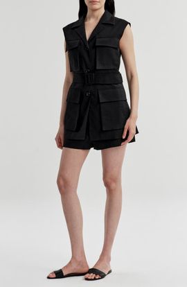 A.L.C. A.L.C. Cameron Linen Blend Belted Vest