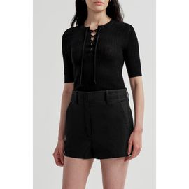 A.L.C. A.L.C. Fawn Lace-Up Ribbed Top