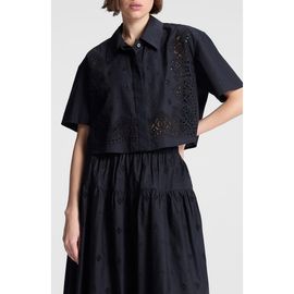 A.L.C. A.L.C. Jade Eyelet Boxy Crop Shirt