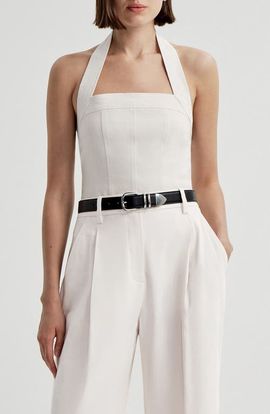 A.L.C. A.L.C. Lori Linen Blend Halter Top