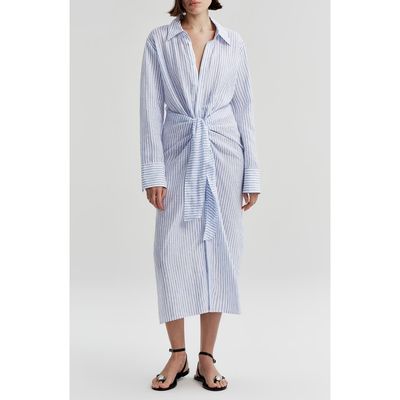 A.L.C. A.L.C. Mila Striped Linen Midi Shirtdress
