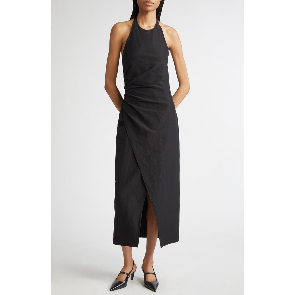 A.L.C. A.L.C. Sylvie Halter Neck Linen Blend Dress