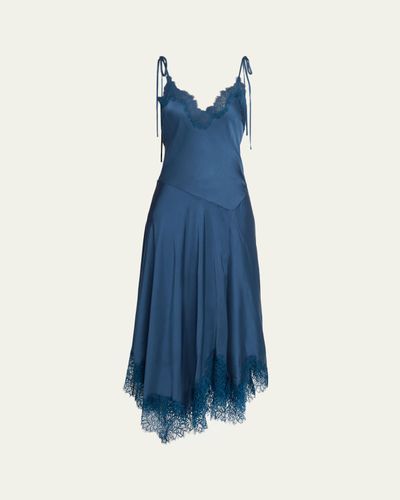 A.L.C. Aleena Satin Lace Maxi Dress
