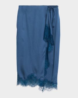 A.L.C. Bree Lace-Trim Satin Midi Skirt