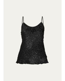 A.L.C. Drew Flocked Leopard-Print Tank Top
