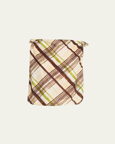 A.L.C. Dylan Plaid Shoulder-Tie Top