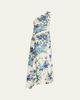 A.L.C. Elliana Floral Satin Draped Dress - 1