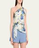 A.L.C. Ellianna One-Shoulder Satin Scarf Top - 4