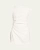 A.L.C. Leia Asymmetric One-Shoulder Linen-Blend Mini Dress - 1