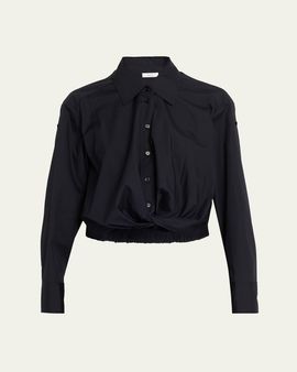 A.L.C. Leo Twist-Front Poplin Top