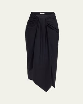 A.L.C. Rhodes Draped Cotton Midi Skirt