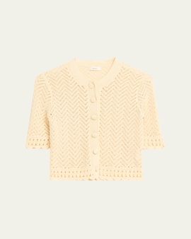 A.L.C. Simon Cropped Open-Knit Cardigan