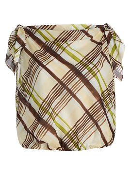 A.L.C. Women's Dylan Knotted-Sleeve Plaid Cotton Top