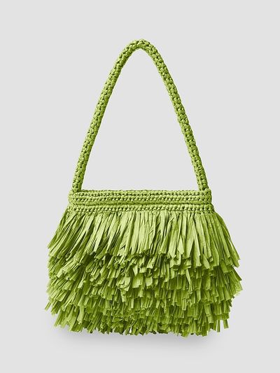 A.L.C. Women's Janie Fringed Woven Paper Shoulder Bag