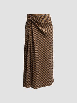 A.L.C. Women's Jean Gingham Midi Skirt